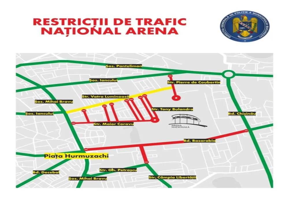 Restricții de trafic în București pentru concertul Iron Maiden de pe Arena Națională